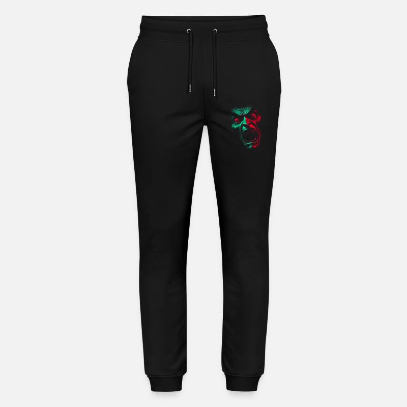 Split Face Horror GrünRot - Stanley/Stella Unisex Bio Jogginghose Mover  - Schwarz