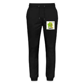 Catfish dressed as a cat slurping noodles - Stanley/Stella Mover Unisex Organic Jogging Trousers - black - Front - Marisol (170cm) & Nik (191cm)