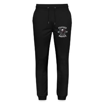 Bobber Chopper Motorcycle Design - Stanley/Stella Mover Unisex Organic Jogging Trousers - black - Front - Marisol (170cm) & Nik (191cm)