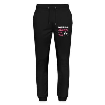 Warning! Girls on Tour – Bachelor Party Shirt - Stanley/Stella Mover Unisex Organic Jogging Trousers - black - Front - Marisol (170cm) & Nik (191cm)