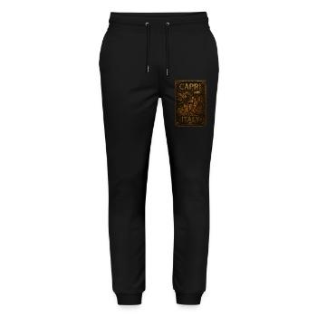Affiche de voyage Capri Italie – Steampunk en bronze - Pantalon de jogging bio MOVER Stanley/Stella unisexe - noir - Devant - Marisol (170cm) & Nik (191cm)