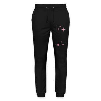Funkeln Glitzer Sterne - Stanley/Stella Unisex Bio Jogginghose Mover  - Schwarz - Vorne - Marisol (170cm) & Nik (191cm)