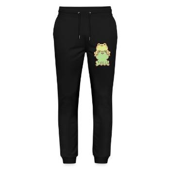 Cute Frogs Stacked Together Best Friends - Stanley/Stella Mover Unisex Organic Jogging Trousers - black - Front - Marisol (170cm) & Nik (191cm)