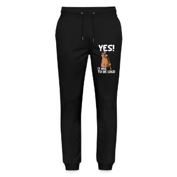 Yes! it has to be loud Trompete Trompetenspieler - Stanley/Stella Unisex Bio Jogginghose Mover  - Schwarz - Vorne - Marisol (170cm) & Nik (191cm)