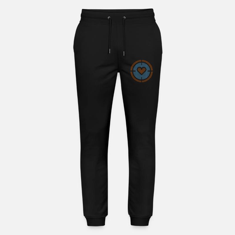 Heart in Target Emblem, honeycomb pattern - Stanley/Stella Mover Unisex Organic Jogging Trousers - black