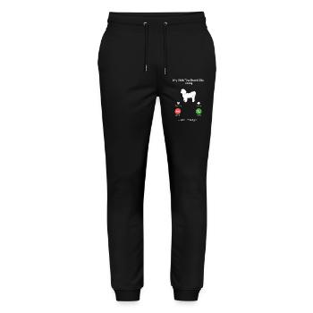 Funny Shih Tzu Is Calling And I Must Go Design - Stanley/Stella Mover Unisex Organic Jogging Trousers - black - Front - Marisol (170cm) & Nik (191cm)