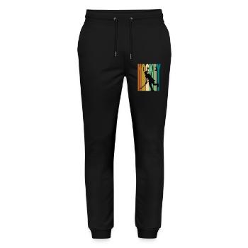 Feldhockey Damen Retro Vintage - Stanley/Stella Unisex Bio Jogginghose Mover  - Schwarz - Vorne - Marisol (170cm) & Nik (191cm)
