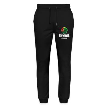 Reggae Lion in Rasta Colors - Stanley/Stella Mover Unisex Organic Jogging Trousers - black - Front - Marisol (170cm) & Nik (191cm)