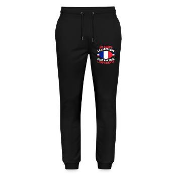 Supporter Rugby Cartouche Humour - Pantalon de jogging bio MOVER Stanley/Stella unisexe - noir - Devant - Marisol (170cm) & Nik (191cm)