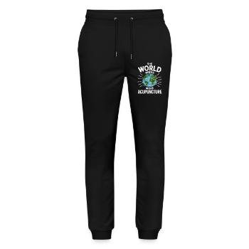 Acupuncture Chinese Medicine Health - Stanley/Stella Mover Unisex Organic Jogging Trousers - black - Front - Marisol (170cm) & Nik (191cm)