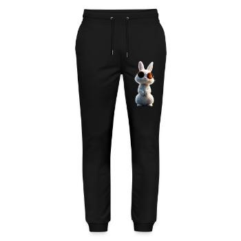 Mountain Rabbit Arctic Hare Albino Rabbit White Rabbit - Stanley/Stella Mover Unisex Organic Jogging Trousers - black - Front - Marisol (170cm) & Nik (191cm)