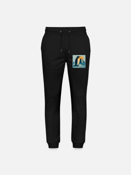 Polar beach penguin at sunrise - Stanley/Stella Mover Unisex Organic Jogging Trousers - black