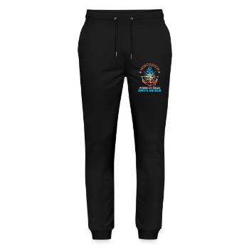 Mer du Nord DIGUE NORD OÙ MON CŒUR JETTE L’ANCRE Drôle - Pantalon de jogging bio MOVER Stanley/Stella unisexe - noir - Devant - Marisol (170cm) & Nik (191cm)