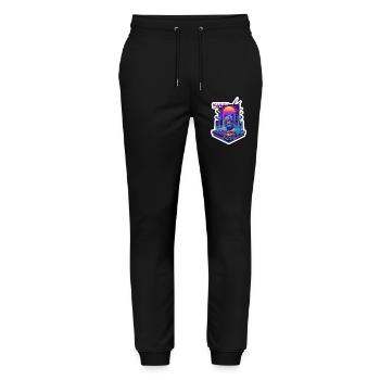 Retro Wave Cyber 90s - Stanley/Stella Mover Unisex Organic Jogging Trousers - black - Front - Marisol (170cm) & Nik (191cm)
