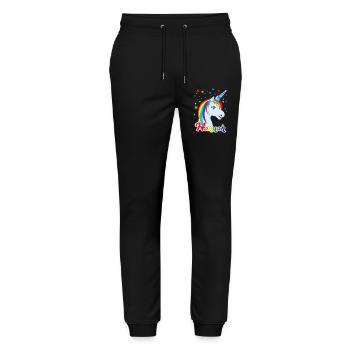 Hannah , Mädchenname, Lieblingsname - Stanley/Stella Unisex Bio Jogginghose Mover  - Schwarz - Vorne - Marisol (170cm) & Nik (191cm)