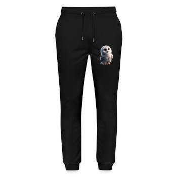 Snowy Owl White Owl Owl Owl Owl Snow Owl - Stanley/Stella Mover Unisex Organic Jogging Trousers - black - Front - Marisol (170cm) & Nik (191cm)