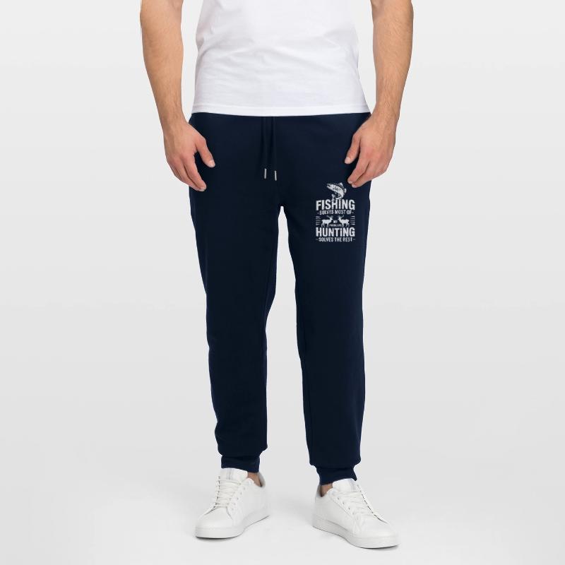 Fishing Solves Most Problems Stanley/Stella Mover Unisex Organic Jogging Trousers