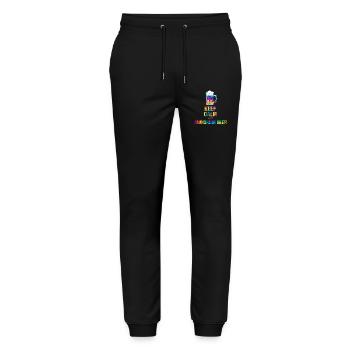 Keep Calm and drink beer Tie-Dye - Stanley/Stella Mover Unisex Organic Jogging Trousers - black - Front - Marisol (170cm) & Nik (191cm)