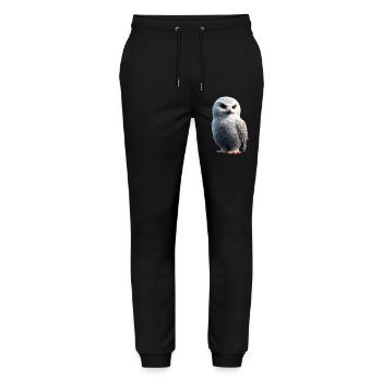 Snowy Owl White Owl Owl Owl Owl Snow Owl - Stanley/Stella Mover Unisex Organic Jogging Trousers - black - Front - Marisol (170cm) & Nik (191cm)