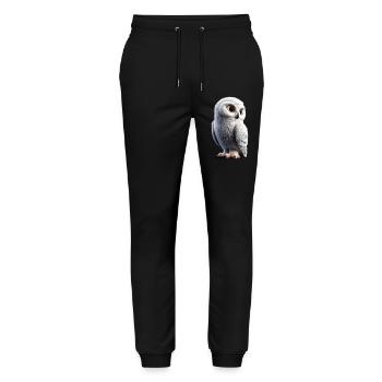 Snowy Owl White Owl Owl Owl Owl Snow Owl - Stanley/Stella Mover Unisex Organic Jogging Trousers - black - Front - Marisol (170cm) & Nik (191cm)