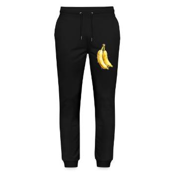 Banane Aquarell - Stanley/Stella Unisex Bio Jogginghose Mover  - Schwarz - Vorne - Marisol (170cm) & Nik (191cm)