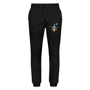 Vaisseau spatial spatial fusée Vaisseau spatial - Pantalon de jogging bio MOVER Stanley/Stella unisexe - noir - Devant - Marisol (170cm) & Nik (191cm)
