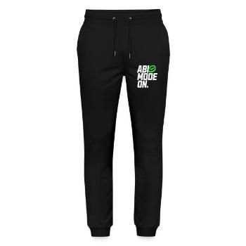 ABI MODE ON - Stanley/Stella Unisex Bio Jogginghose Mover  - Schwarz - Vorne - Marisol (170cm) & Nik (191cm)