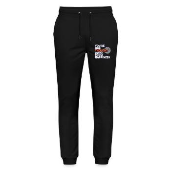 Hypnotiseur einen Gedanken entfernt von Happiness Pro - Stanley/Stella Unisex Bio Jogginghose Mover  - Schwarz - Vorne - Marisol (170cm) & Nik (191cm)