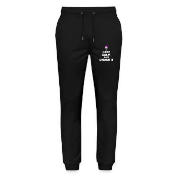 KEEP CALM AND SMASH IT, PADEL POWER, GIFT PINK - Stanley/Stella Mover Unisex Organic Jogging Trousers - black - Front - Marisol (170cm) & Nik (191cm)