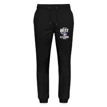 Cleaning with heart housewife motif for women - Stanley/Stella Mover Unisex Organic Jogging Trousers - black - Front - Marisol (170cm) & Nik (191cm)