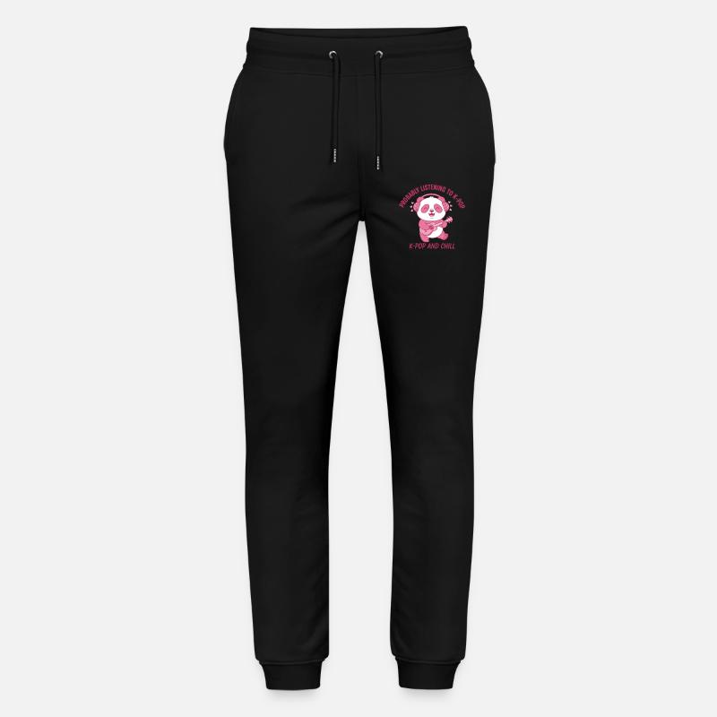 Probabilmente ascoltando K-Pop e Chill Panda - Pantaloni da jogger unisex ed ecologici Mover di Stanley/Stella - nero