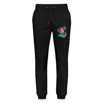 Sailboat - Stanley/Stella Mover Unisex Organic Jogging Trousers - black - Front - Marisol (170cm) & Nik (191cm)