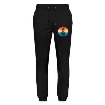 Motif nouveau du VTT pour le VTT - Pantalon de jogging bio MOVER Stanley/Stella unisexe - noir - Devant - Marisol (170cm) & Nik (191cm)