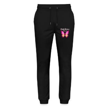 Neon Butterfly Active Now Fans Gift Idea - Stanley/Stella Mover Unisex Organic Jogging Trousers - black - Front - Marisol (170cm) & Nik (191cm)