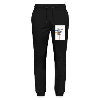 Ideas Happen – Reduced Typo Design - Stanley/Stella Mover Unisex Organic Jogging Trousers - black - Front - Marisol (170cm) & Nik (191cm)