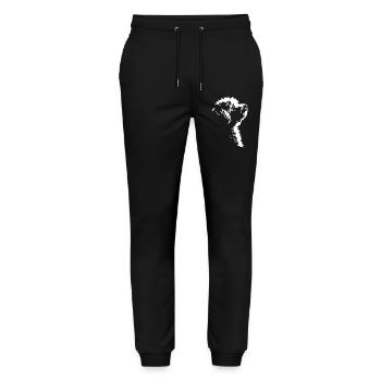 Bichon Frise Silhouette Hunde Hund Wilsigns - Stanley/Stella Unisex Bio Jogginghose Mover  - Schwarz - Vorne - Marisol (170cm) & Nik (191cm)