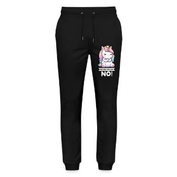 Avant que vous ne demandiez, pas de licorne licorne fan de licorne - Pantalon de jogging bio MOVER Stanley/Stella unisexe - noir - Devant - Marisol (170cm) & Nik (191cm)