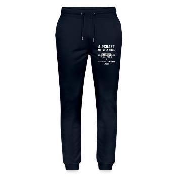 aircraft maintenance caution - Stanley/Stella Mover Unisex Organic Jogging Trousers - navy - Front - Marisol (170cm) & Nik (191cm)