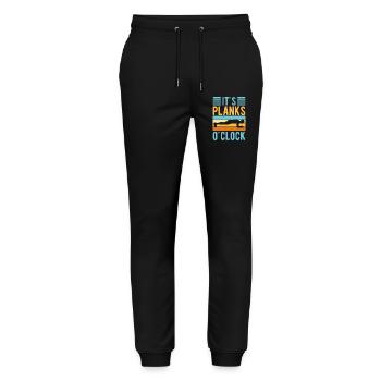 Fitness Fanatics It´s Planks O´Clock Calisthenics - Stanley/Stella Unisex Bio Jogginghose Mover  - Schwarz - Vorne - Marisol (170cm) & Nik (191cm)