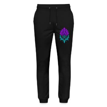 Chardon avec pentagramme - Symbole spirituel - Pantalon de jogging bio MOVER Stanley/Stella unisexe - noir - Devant - Marisol (170cm) & Nik (191cm)