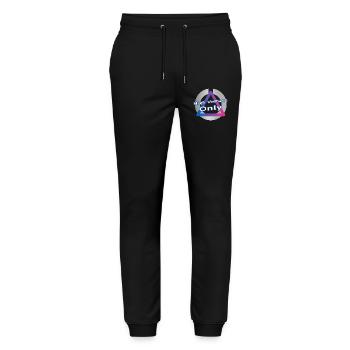 Electro Neon - Stanley/Stella Mover Unisex Organic Jogging Trousers - black - Front - Marisol (170cm) & Nik (191cm)