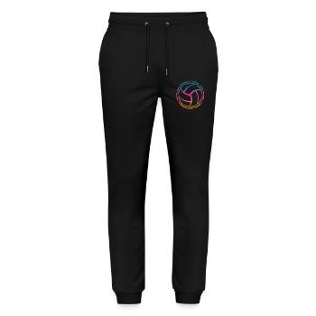 Volleyball Ball - Stanley/Stella Mover Unisex Organic Jogging Trousers - black - Front - Marisol (170cm) & Nik (191cm)
