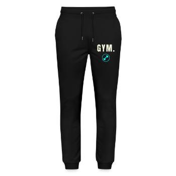 GYM. Success Edition - Minimalistisches Design - Stanley/Stella Unisex Bio Jogginghose Mover  - Schwarz - Vorne - Marisol (170cm) & Nik (191cm)
