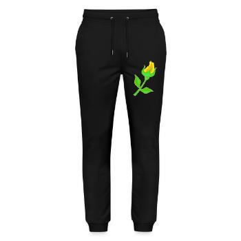 Rose in Yellow - Stanley/Stella Mover Unisex Organic Jogging Trousers - black - Front - Marisol (170cm) & Nik (191cm)