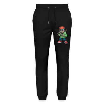 Junger Rapper-Junge mit Mikrofon - Stanley/Stella Unisex Bio Jogginghose Mover  - Schwarz - Vorne - Marisol (170cm) & Nik (191cm)