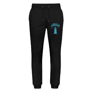 Cuxhavener NORDSEE CUXHAVEN Urlaub Lustiges - Stanley/Stella Unisex Bio Jogginghose Mover  - Schwarz - Vorne - Marisol (170cm) & Nik (191cm)