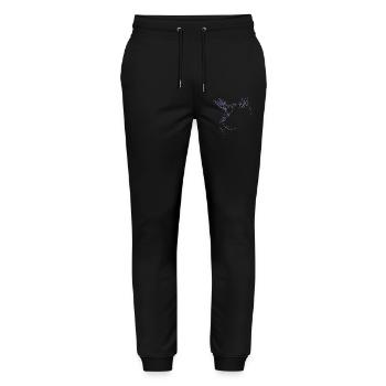 Minimalist Hummingbird Silhouette Bird Flying - Stanley/Stella Mover Unisex Organic Jogging Trousers - black - Front - Marisol (170cm) & Nik (191cm)
