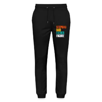 Stepdad Bod Father Figure Gradient - Stanley/Stella Mover Unisex Organic Jogging Trousers - black - Front - Marisol (170cm) & Nik (191cm)