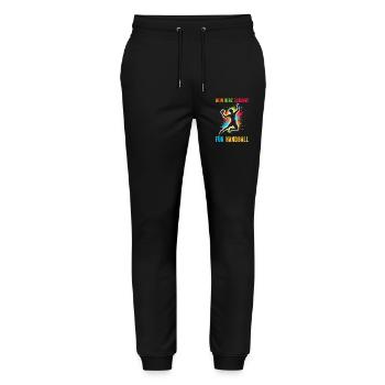 Handball Liebhaber Handball Sport Spieler Handball - Stanley/Stella Unisex Bio Jogginghose Mover  - Schwarz - Vorne - Marisol (170cm) & Nik (191cm)