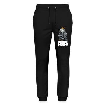 Before you ask: No African grey parrot, parrot, parrot, parrot - Stanley/Stella Mover Unisex Organic Jogging Trousers - black - Front - Marisol (170cm) & Nik (191cm)